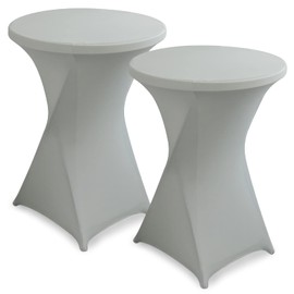 hicoosee Set of 2 Stretch High Table Covers, Diameter 80-85 cm, High-Quality Table Cover for Bistro Table, Bar Table and Round Bar Tables, Elegant Stretch Cover for Garden Party, Celebration, Wedding,
