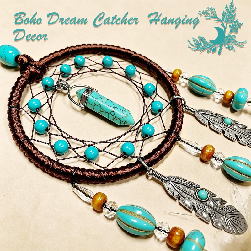 Dream Catcher for Car,Handmade Knitted Boho Car Mirror Hanging Accessories