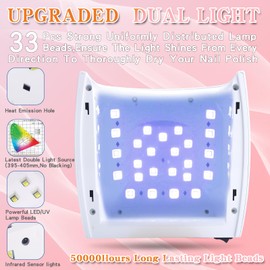 Rechargeable Faster Drying UV LED Nail Lamp, LED Nail Dryer Gel Polish Light Nail Polish Curing LED Nail Dryer Automatic Sensor Professional Nail Light Suitable for Fingernails and Toenails