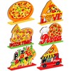 Suzile 6 Pcs Pizza Party Decorations Wooden Pizza Centerpieces Pizza