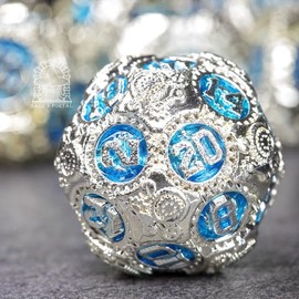 Sage's Portal Artificer's Core Metal DND Dice 7 Piece Polyhedral Dice Set for DND TTRPG Dungeons and Dragons Pathfinder (Ocean Essence)