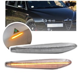 NSLUMO LED Side Indicator Side Marker Light Clear Lens Amber Compatible with 05-11 Alfa Ro.meo 159 Sportwagon Spider Type 939