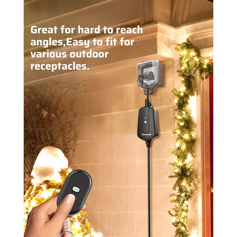DEWENWILS Outdoor Wireless Remote Control Outlet Switch 100ft Range Weatherproof