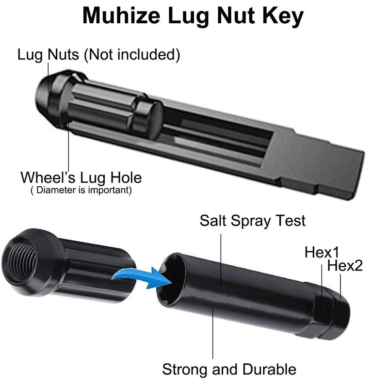 MuHize - Llave de tuerca estriada de 7 puntos, llave