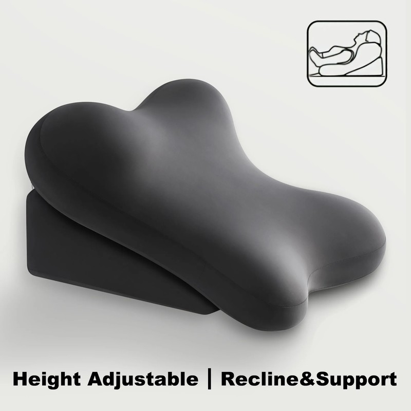 Adjustable Memory Foam Backrest Pillow with Neck Support, Ergonomic Bed