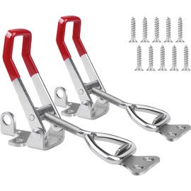 Vicuna R Heavy Duty Toggle Latch Clamp 4003, Large Adjustable Toggle Clamp Latch With Lock Hole, 1320Lbs Holding Capacity Pull Latch for Smoker Lid Jig, Tool Box Case - 2Pack (with 10PCS Screws)