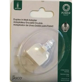 Jasco 76191 Power Gear Duplex In-Wall Phone Splitters Adapters White-Brand New