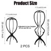 OYUUJII Wig Stand,2 Pcs Wig Stands Holders for Long Short