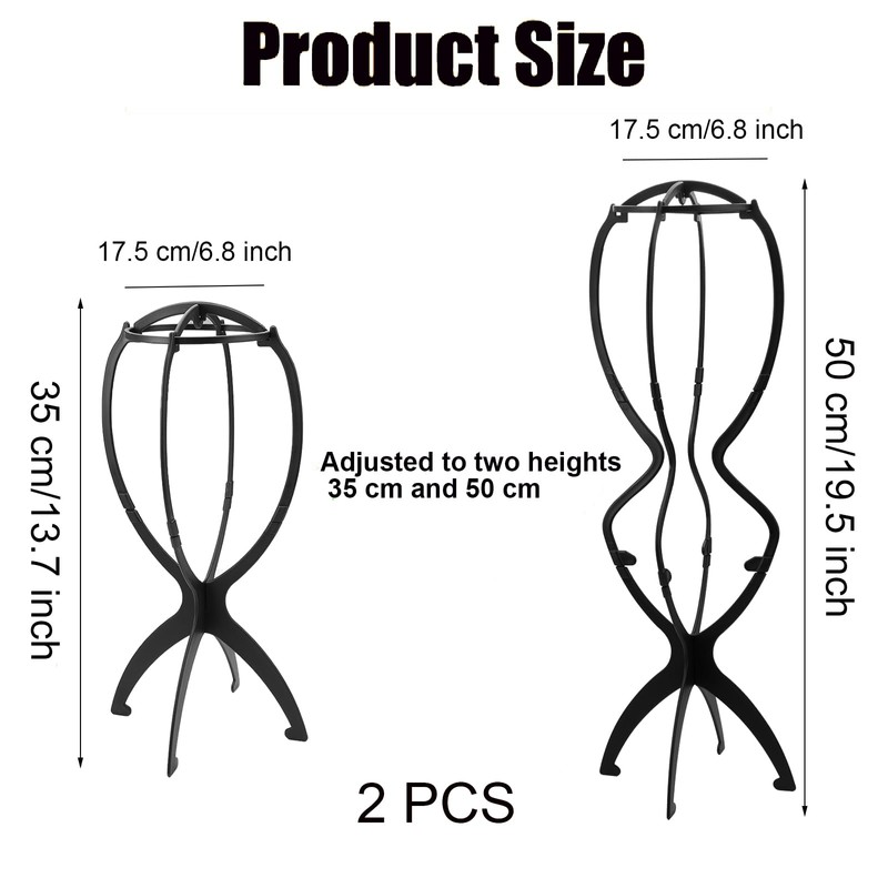 OYUUJII Wig Stand,2 Pcs Wig Stands Holders for Long Short