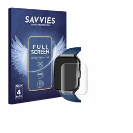 Savvies Pack of 4 Full Screen Protectors for QCOQ P98 1.96 Inch Full Cover Screen Protector Film [3D Curved, Transparent, Anti-Fingerprint]