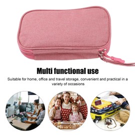 Nail Drill Bag Multi Layers Nail Drill Kit Holder Bag Portable Water Resistant Nail Drill Organizer Pouch for Travel Nail Drill Machine Storage, Pink