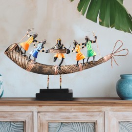 SHILP KATHA Antique Decorative Showpiece in Iron for Home décor Home Decoration Gift Items for Living Room Bedroom House Warming Bastar Tribal Art Dance (17 inch, Wrought Iron)