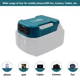 Fybemax 2 Pack USB Charger Adapter for Makita 18V Battery with USB & Type-C Fast Charging Power Wheel Adapter Charger (No Battery)