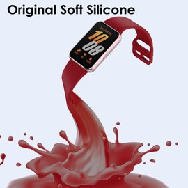 ANBELICHOS Replacement Band Fit for Galaxy FIT 3 [13 Color], Silicone Bands for Women Men, Breathable Sport Band Soft Waterproof Wristbands Strap Compatible with Galaxy FIT 3 -Red