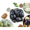SHIZWU Polished Black River Rocks - 2-3 inch 40LB High