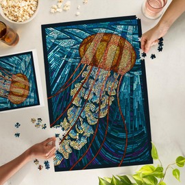 Lantern Press 1000 Piece Jigsaw Puzzle, Jellyfish, Paper Mosaic