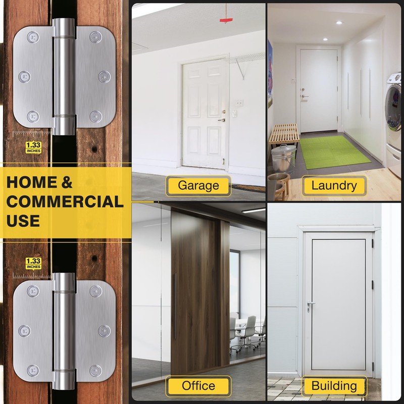 KOLET Self Closing Door Hinges, 3.5 x 3.5 Inches Door