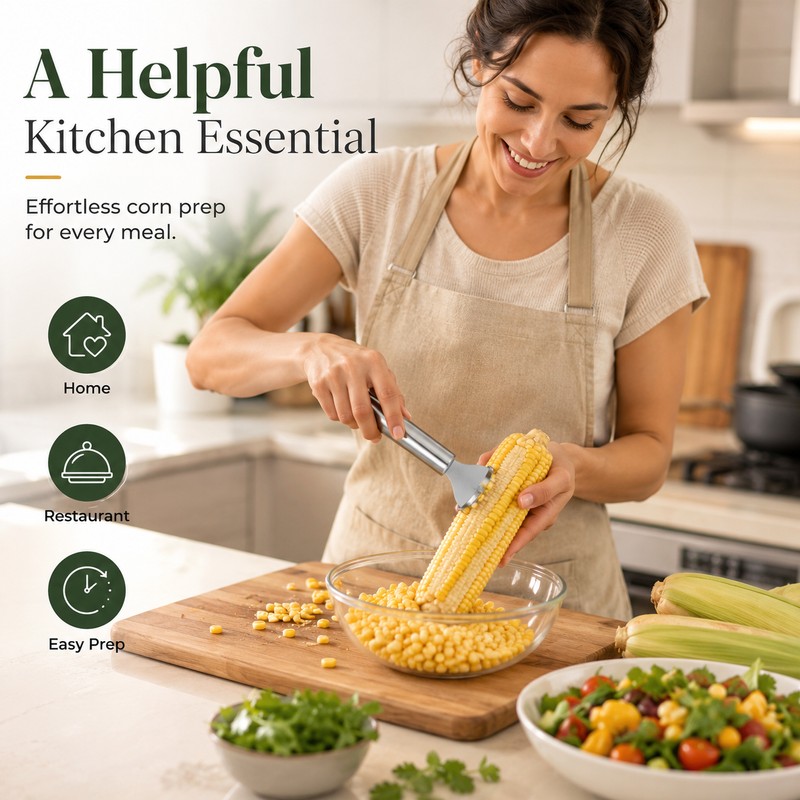 Stainless Steel Corn Peeler for Fast Kernel Removal – Serrated