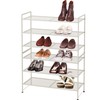 Simple Houseware 3-Tier Stackable Mesh Shoe Rack, White