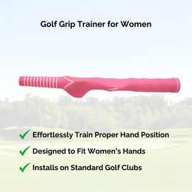 Golf Grip Trainer - Pink, Right-Handed, Hand Position Training Aid, Golf Training Aid for Practice and Grip Mastery - Golf Accessories for Women, Golf Gifts for Women
