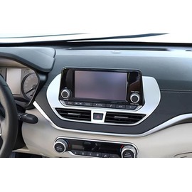 ANUNFRRE Car Accessories Fit for Nissan Altima 2019-2021 ABS Interior Dashboard Media Screen Cover Trim 1PC Set (Matte Silver)