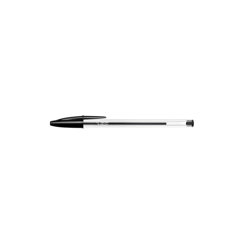 PACK OF 100 BLACK CRYSTAL BIC PENS 0.1MM MEDIUM TIP
