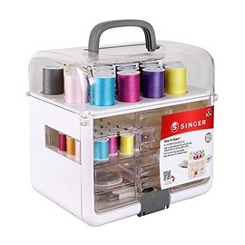 Singer - Sew-It-Goes, 224 piezas, kit de costura y organizador de manualidades, estuche de costura con hilo de coser a máquina, blanco