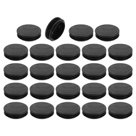sourcing map 24 Pcs Round Plastic Plug, Black Tubing End Cap Plugs, 58mm(2.28 Inch) Furniture Leg Pipe Insert, Glide Protection for Chair, Sofa, Table, Shelf