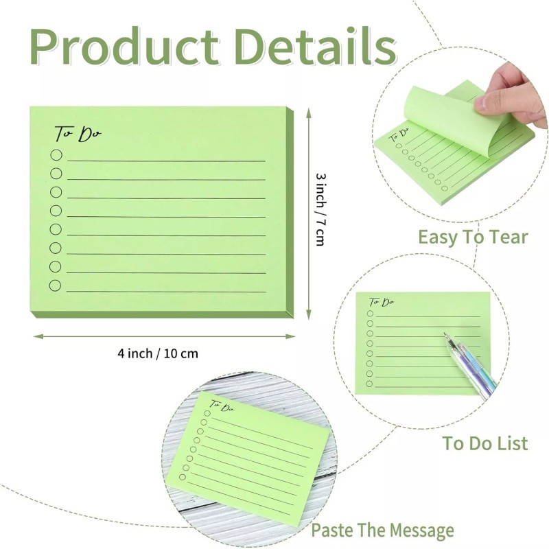 EOOUT 10 Pack Lined Sticky Notes, 3"x4", 500 Sheets, to