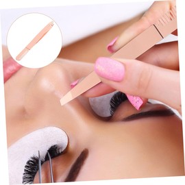 WOONEKY 4pcs Stainless Steel Eyelash Tweezers with Comb Precision Eyebrow Tools for Shaping and Applying False Lashes Lightweight Beauty Accessories for