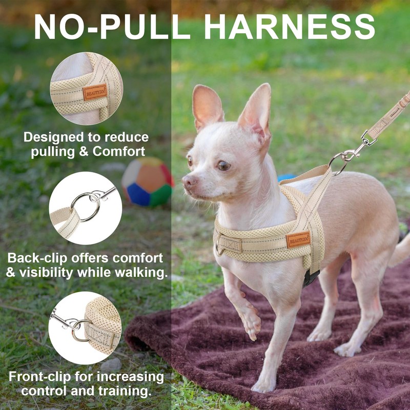 BEAUTYZOO Dog Harness for Small Dogs, No Pull Dog Harness