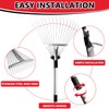 Leaf Rake Adjustable 23-75, Collapsible Metal Stainless Steel Garden Yard