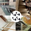 4 Pieces Handrail Brackets, Wall Mount Wooden Railing, Stair Railing