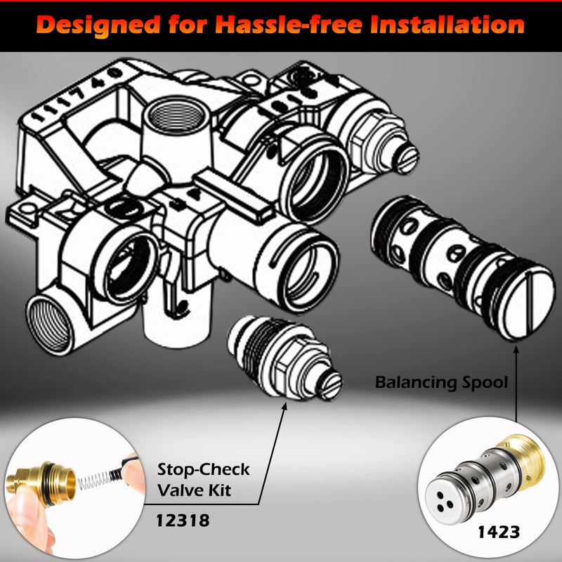 12318 Stop-Check Valve Kit & 1423 Balancing Spool Perfectly Fits