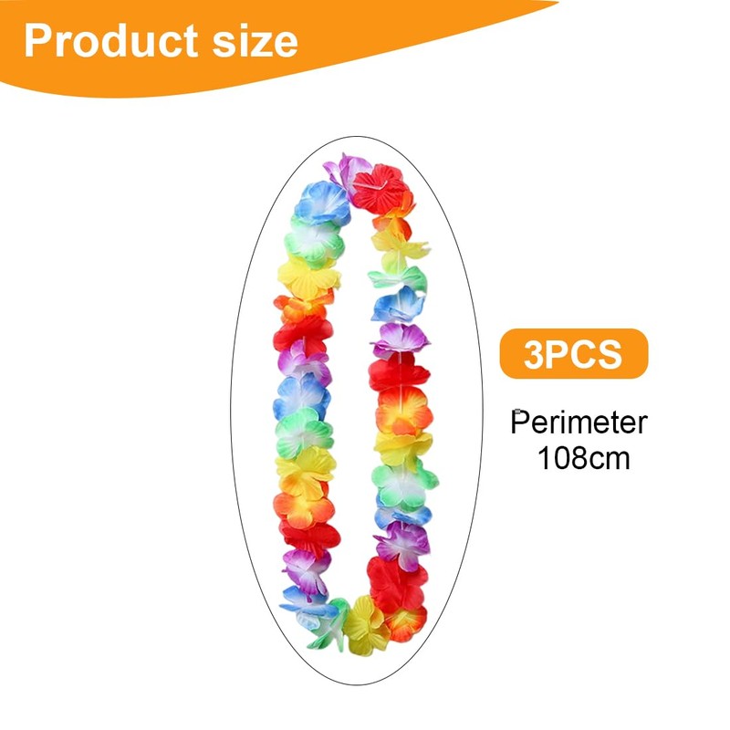 ZORVUJI Hawaii Chains, Flower Chain, Pack of 3, Tropical Hawaiian
