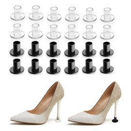 12 pares de protectores de tacón alto, 3 tamaños, tapones de talón para reparación de talón para mujer, 3 tamaños, protectores de talón de zapatos, perfectos para bodas, zacate, grava, humedales al aire última intervensión (S/M/L/transparente/negro)