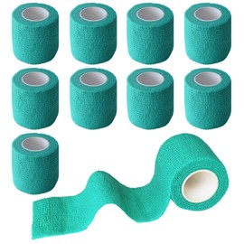 Gondiane 9 Pack 2" x 5 Yards Self Adhesive Bandage Wrap Self Stick Wrap for Ankle, Wrist, Finger, Sports, Breathable Cohesive Vet Tape for Pets (Middle Green)