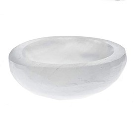 2 Inch Satin Spar Selenite Mini Crystal Healing Charging Bowl with Description Card & Instructions - 1 & 7/8 inch to 2 inches in Diameter, by 5/8 inch to 1 inch Tall.