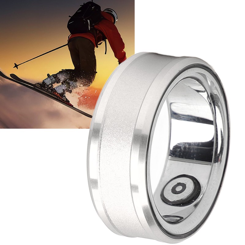 Smart Health Ring Silver Pedometer Waterproof Body Temperature Monitoring Sleep