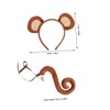 Lurrose Monkey Ears Headband Tail Cosplay Animal Accessories Soft Comfortable