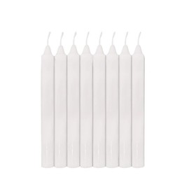 8 White Candles, φ0.7 x 7.7 inches (19 mm) x 7.7 inches (19.5 cm), Burning Time: Approx. 7 hours, White