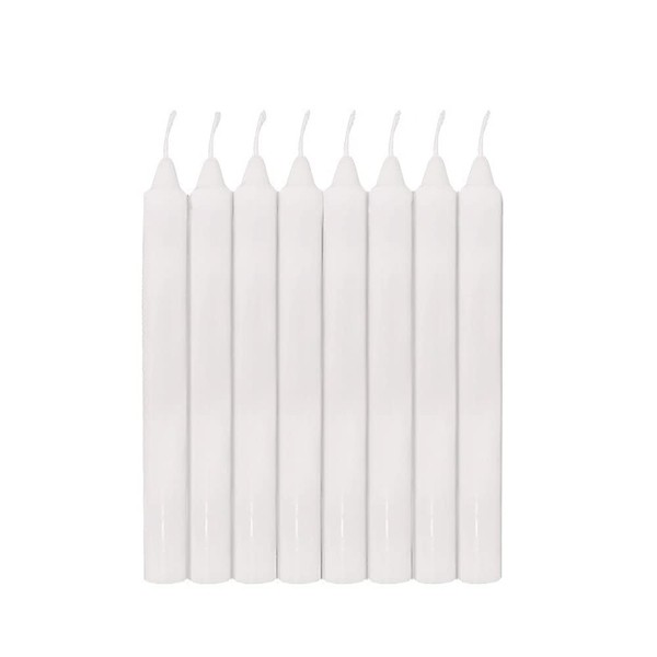 8 White Candles, φ0.7 x 7.7 inches (19 mm) x