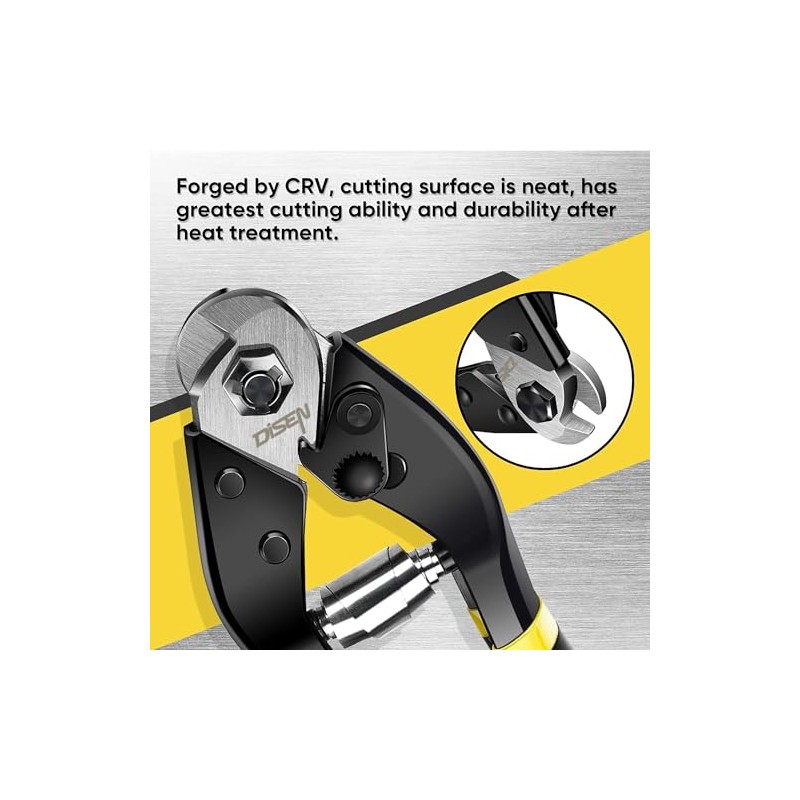 DISEN Wire Cutters Heavy Duty Cutting Up to 3/16", Metal