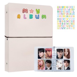 Kpop Photocard Binder, PVC Free A5 Photocard Binder Kpop Photocard Holder Book, 200 Pockets Large Capacity A5 6 Ring Kpop Photo Card Binder Photocard Album, A5 Kpop Binder with DIY Letter Sticker
