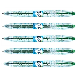 PILOT Begreen B2P Gel Rollerball Pen Fine Point Green (Pack of 5)