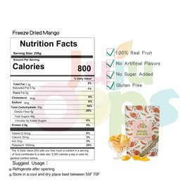 Juju-Oops Freeze-Dried Mango Snack Packs | 100% All Natural, Crunchy & Healthy | Family Party Size – Best Snack for Kids & Adults | Non-GMO, No Sugar & Additives Added, Vegan, Gluten free | 8 Ounce