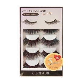 CLEAREYELASH False Eyelashes, Long Eyelashes, For Stage, Super Dense, Recitals, 3D Shape, 5 Pairs (G03 Super Long Type)