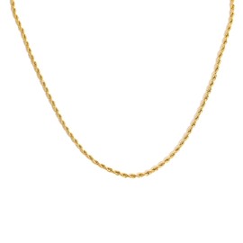 SIMPLÍ BASIC Small Stainless Steel Rope Chain Necklace (Stainless Steel, 18K Gold)