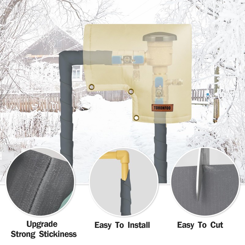 TOHONFOO Pipe Insulation, Foam Pipe Insulation Tape, Pipe Insulation Wrap,