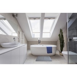 FABBRICA HOME Ultra-Soft Extra-Thick Memory Foam Bath Mat (21 in x 34 in, Slate Grey)